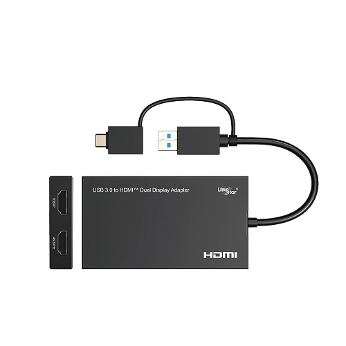 라인업시스템 LANSTAR LS-UH319D USB 3.0 Type A+C to HDMI 듀얼 컨버터_이미지