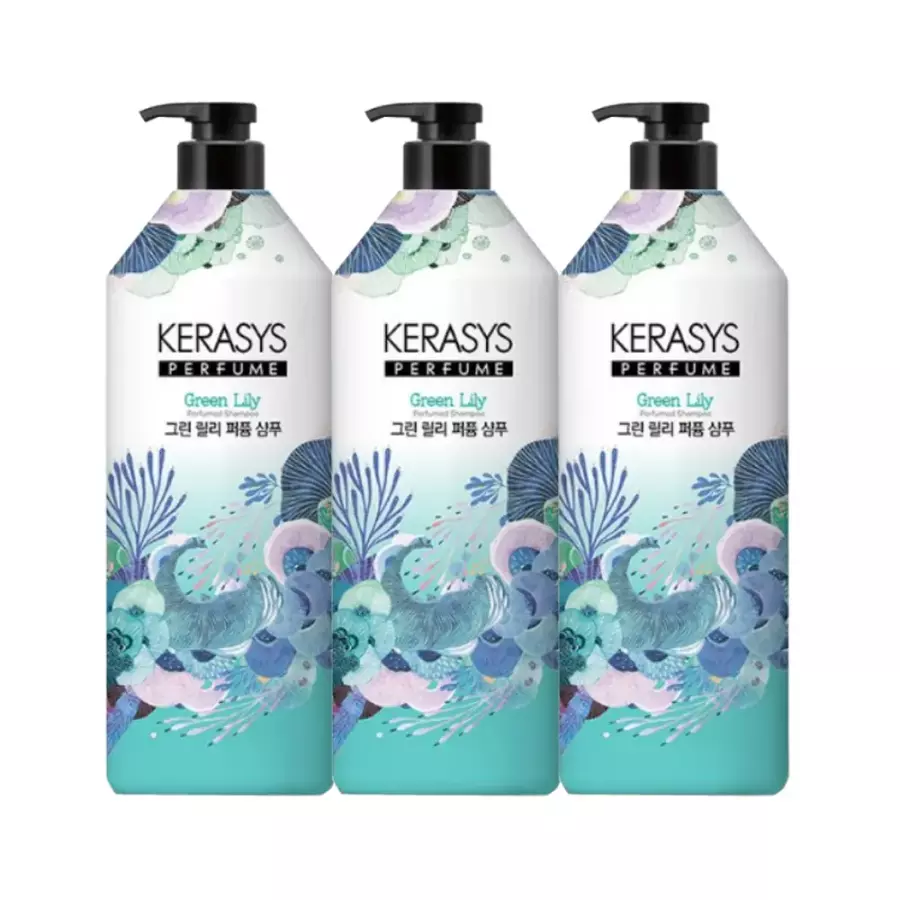 애경 케라시스 그린 릴리 퍼퓸 샴푸 1000ml (3개)