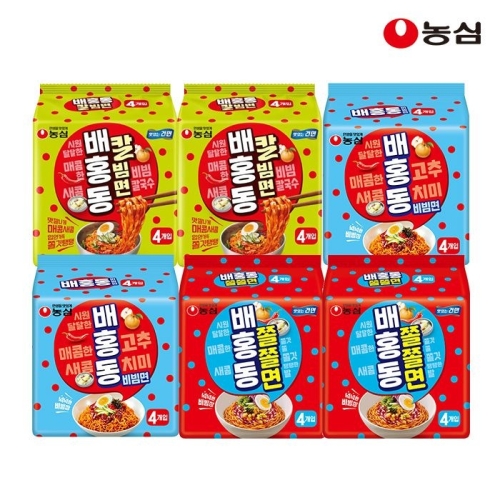 농심 배홍동 비빔면8개 + 칼빔면8개+쫄쫄면8개_이미지