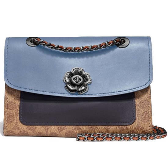 코치 파커 인 컬러블럭 시그니처 캔버스 69586 V5OR2