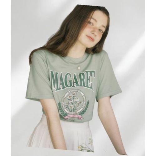 OURHOPE 마가렛 아트워크 티셔츠 모스 그린 H24SM1-TS07-MGR 124494