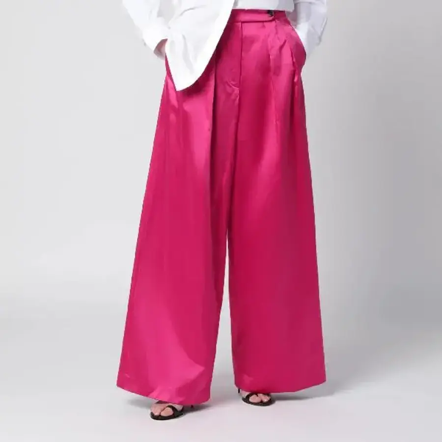 드리스반노튼 Wide pleated fuchsia satin trousers 109033304/XM_DRVNO-304_108-34 Pink_이미지