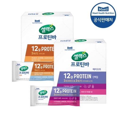 셀렉스 프로틴바 너츠 50g 베리오트 50g 12개입 12개입