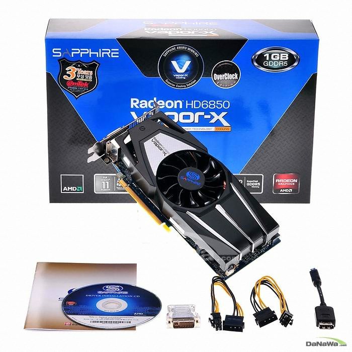 SAPPHIRE 라데온 HD 6850 O.C D5 1GB Vapor-X_이미지