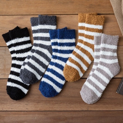 비틀버드 배색 스트라이프 5컬러 남성 수면 양말 OSM_100667_이미지