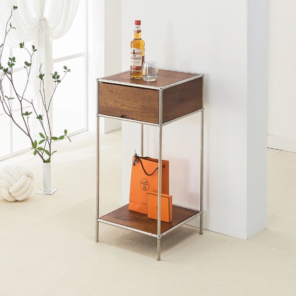 가구리빙 페스토 고무나무 원목 높은형 콘솔 400_이미지