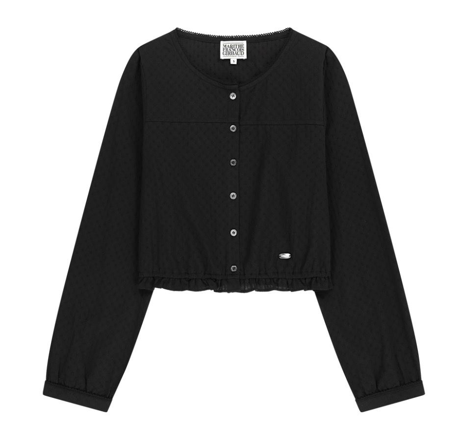 마리떼 레이스 쉐어링 크롭 블라우스 W A2 MFG46SSH101 BLK WHT