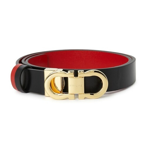페라가모 SS24 BELT DOUBLE GANCIO BLACK 0771068_이미지