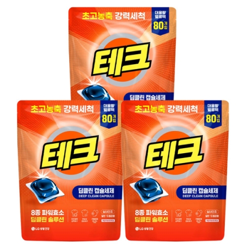테크 딥클린 캡슐세제 프레쉬향 80개입 (3개)_이미지