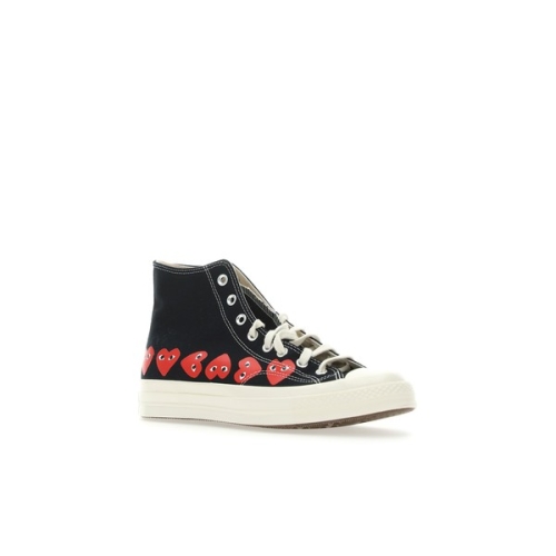 꼼데가르송 SS24 스니커즈 PALY CONVERSE MULTI HEART HIGH BLACK P1K127 000 BLACK