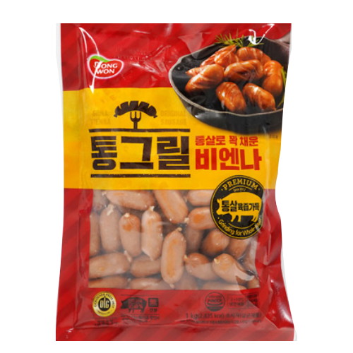 동원F&B 통그릴 비엔나 1kg이미지입니다. 누르면 해당 게시물로 새창이동합니다.