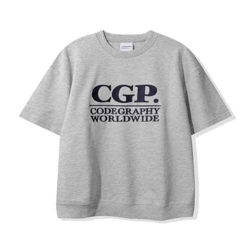 코드그라피 남여공용 스퀘어 로고 반소매 맨투맨 CBEUUTS200GR