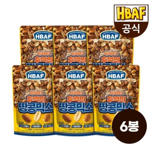 HBAF 추억의 땅콩믹스 120g (6개)_이미지