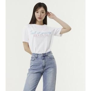 여성 실켓터링 레터링 티셔츠 PR7CH302