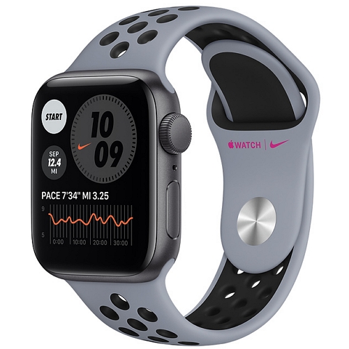 APPLE 워치 SE 44mm 스페이스 그레이 알루미늄 (나이키 스포츠밴드, 해외구매)_이미지