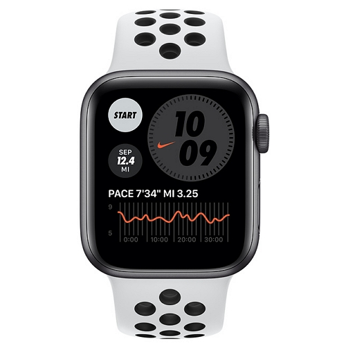 APPLE 워치 SE 44mm 스페이스 그레이 알루미늄 (나이키 스포츠밴드, 해외구매)_이미지