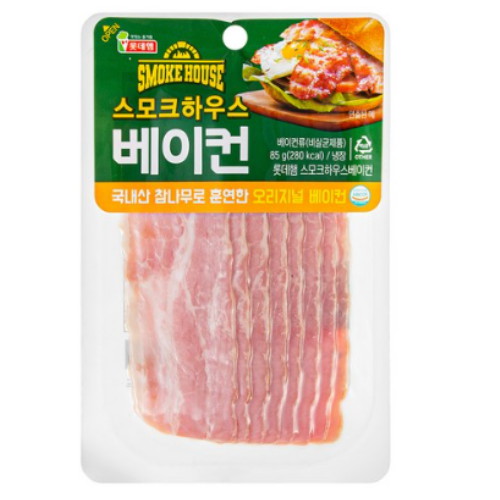 롯데웰푸드 롯데햄 스모크하우스 베이컨 85g이미지입니다. 누르면 해당 게시물로 새창이동합니다.