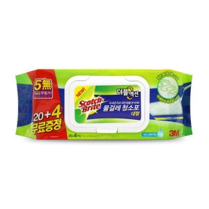 3M 스카치브라이트 물걸레 청소포 대형 24매 1개/쓰리엠 청소물티슈