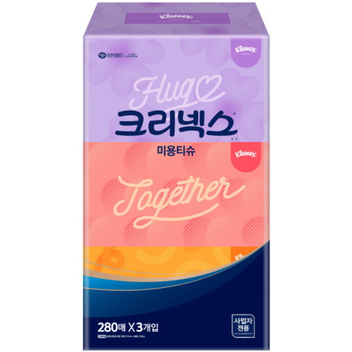 유한킴벌리 크리넥스 ㅤ미용티슈 콤비 280매 (3개입) *5팩_이미지