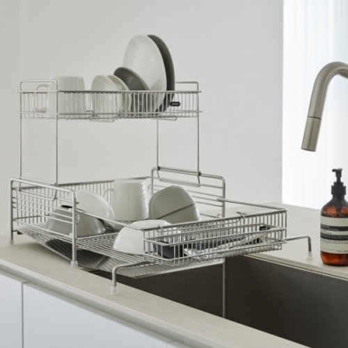 한샘 물빠짐 304 올스텐 분리 확장형 슬림형 식기건조대 (2단)_이미지