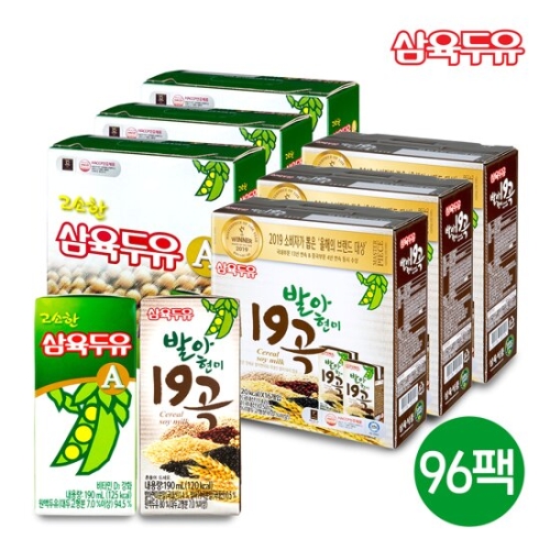 삼육식품 고소한A 삼육두유 190ml x 48개 + 발아현미 19곡 190ml x 48개이미지입니다. 누르면 해당 게시물로 새창이동합니다.