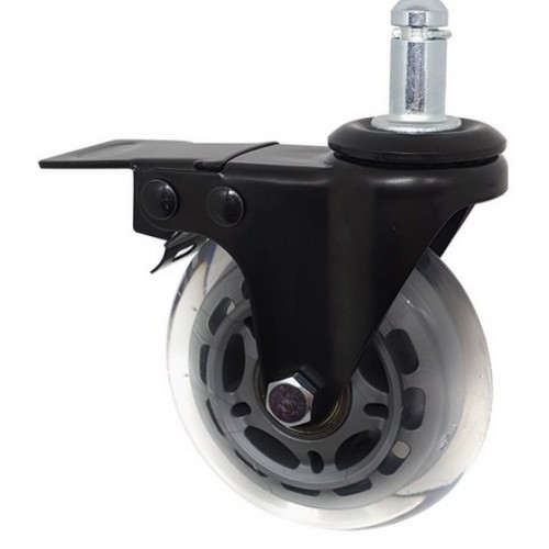 엠파이어 2.5형 무소음 투명 우레탄 링 브레이크 바퀴 AH25RM11BK