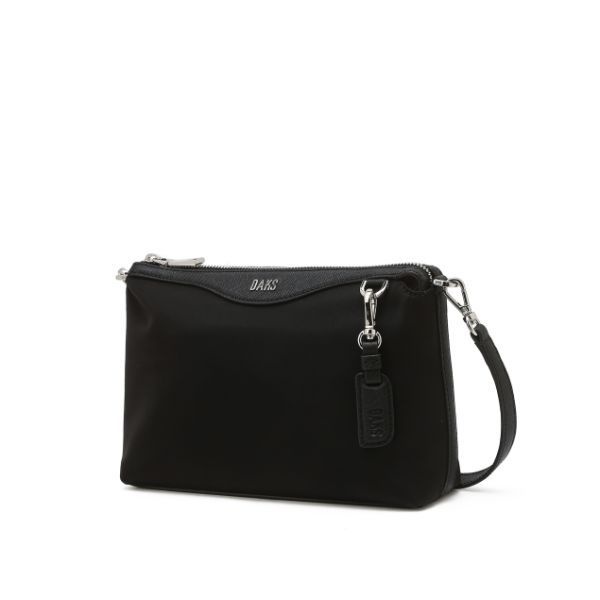 LF 닥스 ltgt WOMENS ACCESSORIES 소호 블랙 사피아노 소가죽 배색 나일론 크로스백 DCBA5F431BK 222385