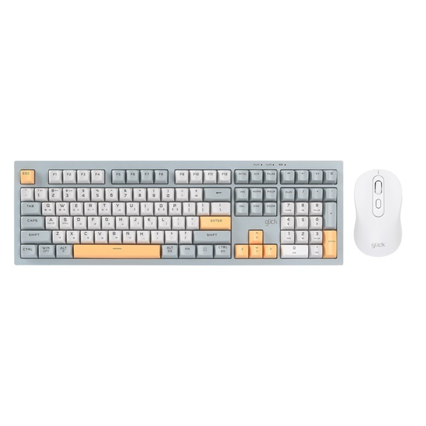 지클릭커 OFFICEPRO WMK90 사일런스 M 108 무선 키보드 마우스 세트 (Navyblue)_이미지