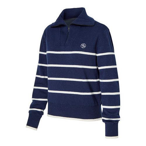 젝시믹스 스트라이프 하프집업 니트 XGFKT02J3_이미지