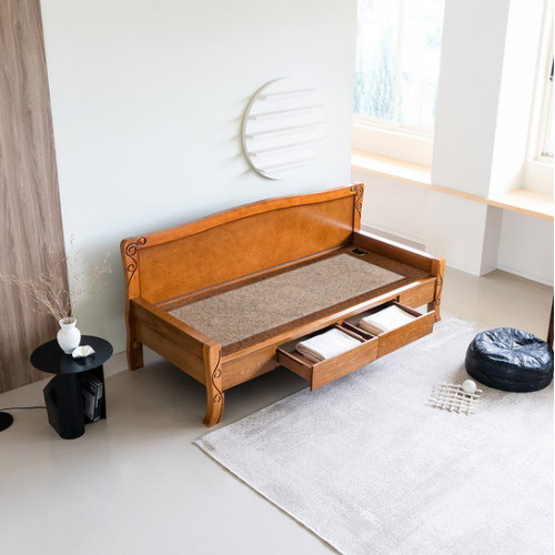 현대의료기 100SF 서랍 온열 돌소파 MS (홍맥반석)_이미지