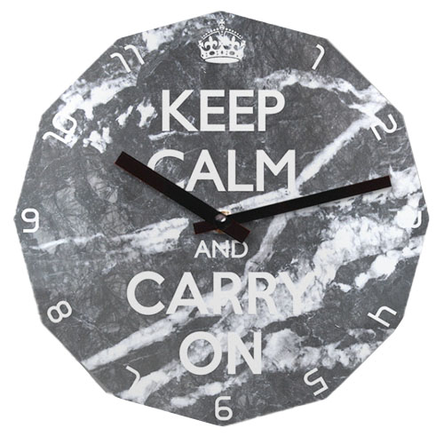 리플렉스 KEEP CALM AND CARRY ON 12각 무소음벽시계 KP12MBG
