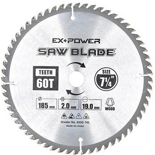 이엑스파워 7인치 목재용 원형톱날 EXC-07060