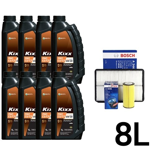 GS칼텍스 킥스 파오 C2/C3 0W30 8L + 보쉬필터 스포티지더볼드 2.0 디젤