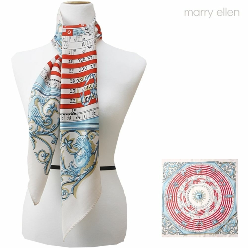 [불명] 스카프 실크스카프 여자친구선물 메리엘렌 PARTHENON 90cm W7C4975_이미지