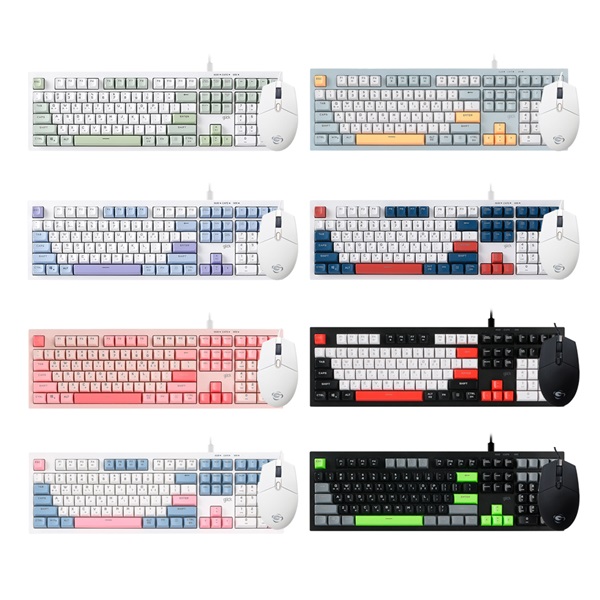 지클릭커 OFFICEPRO OPS50 사일런스 M 250 키보드 마우스 세트 (Poker Green)