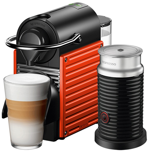 네스프레소 픽시 C61 + 에어로치노3 (레드 + 블랙)