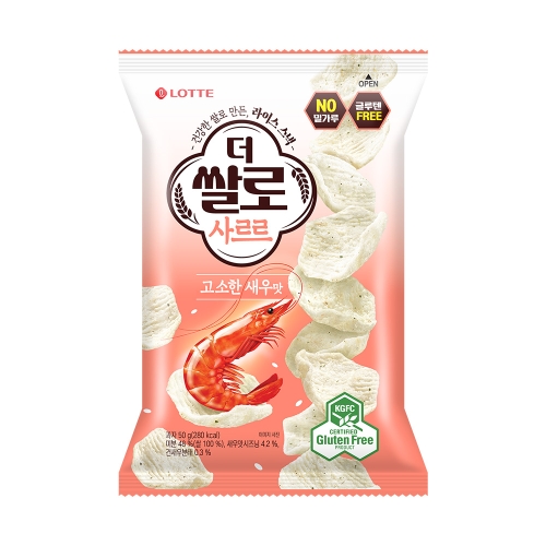 롯데제과 더 쌀로 사르르 고소한 새우맛 50g (12개)