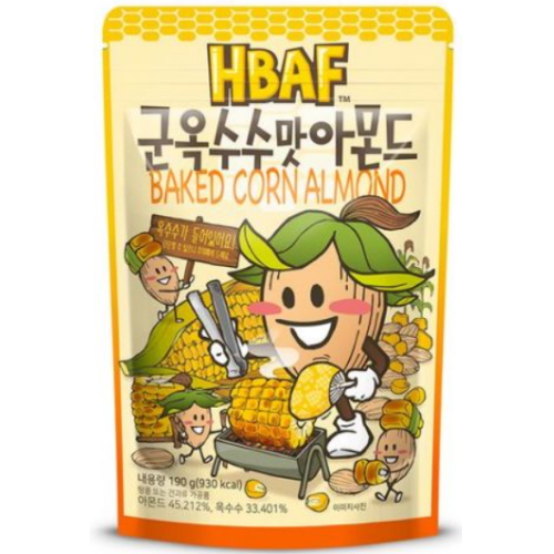 (주)바프 HBAF 군옥수수맛 아몬드 190g (15개)
