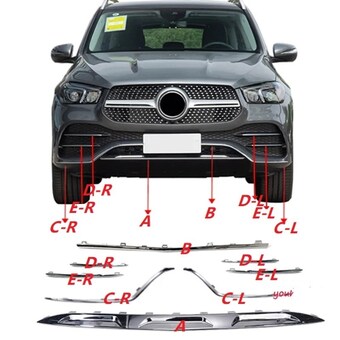 <b>벤츠</b> GLE클래스 W167 GLE450 GLE350 2020-2023 앞범퍼 전기 도금 장식 스트립 D-R