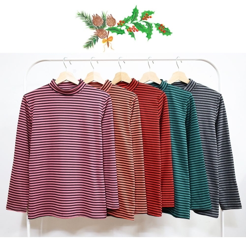 형제상회 겨울 할머니티 스판 폴라 목티 할머니옷 약기모 70대80대90대 C0001W04_이미지