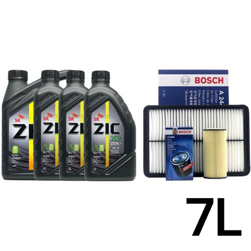 SK엔무브 지크 제로 X7 0W30 7L + 보쉬필터 현대 팰리세이드 가솔린