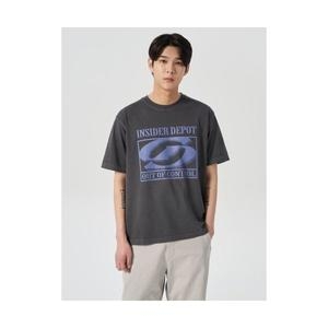  에잇세컨즈 티셔츠 가먼트 다잉 로고 그래픽 반소매 티 애쉬 424242HY64 PXX066 RPH858 XXL 짙은회색