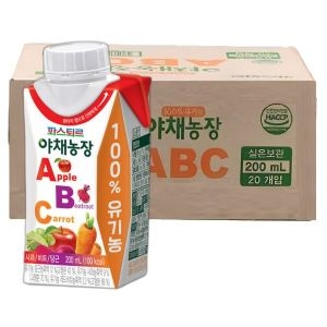 파스퇴르 100%유기농 야채농장 ABC주스190ml (20개)_이미지