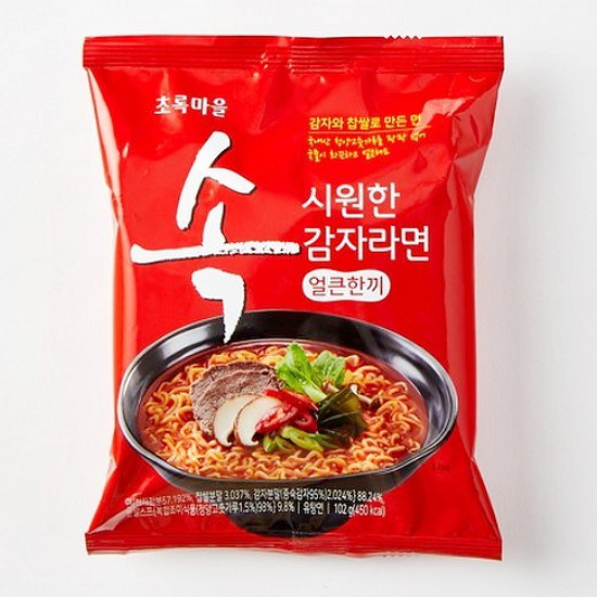 초록마을 감자라면 얼큰한끼 102g (1개)_이미지