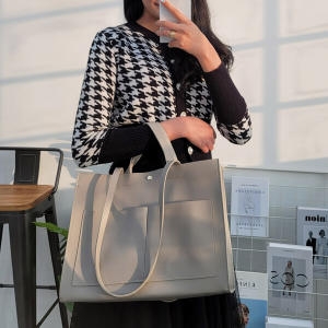  프롬헤븐 바노 심플 베이직 스퀘어 토트백 숄더백