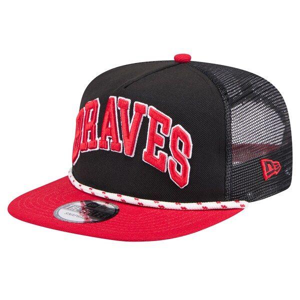  MLB 뉴에라 모자 애틀랜타 브레이브스 Throwback Meshback Golfer Hat Black 1166288