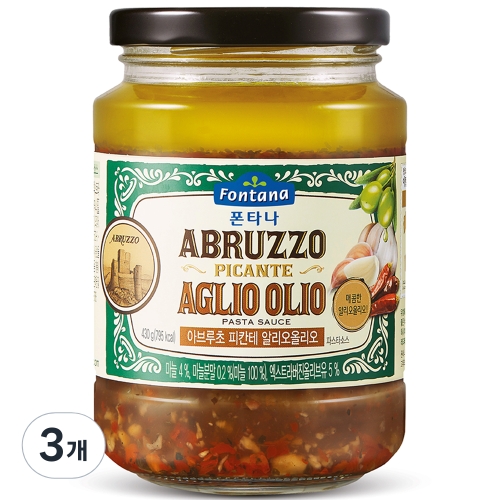 샘표식품 폰타나 아브루초 피칸테 알리오올리오 파스타소스 430g (3개)