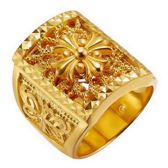 한국금다이아몬드 남자 반지 사각 크롬 37.5g_이미지