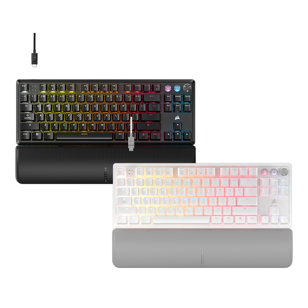 CORSAIR K70 RGB 자석축 텐키리스 골드키캡 에디션 (블랙)_이미지