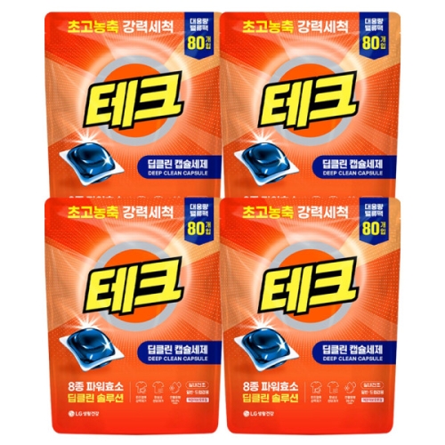 테크 딥클린 캡슐세제 프레쉬향 80개입 (4개)_이미지